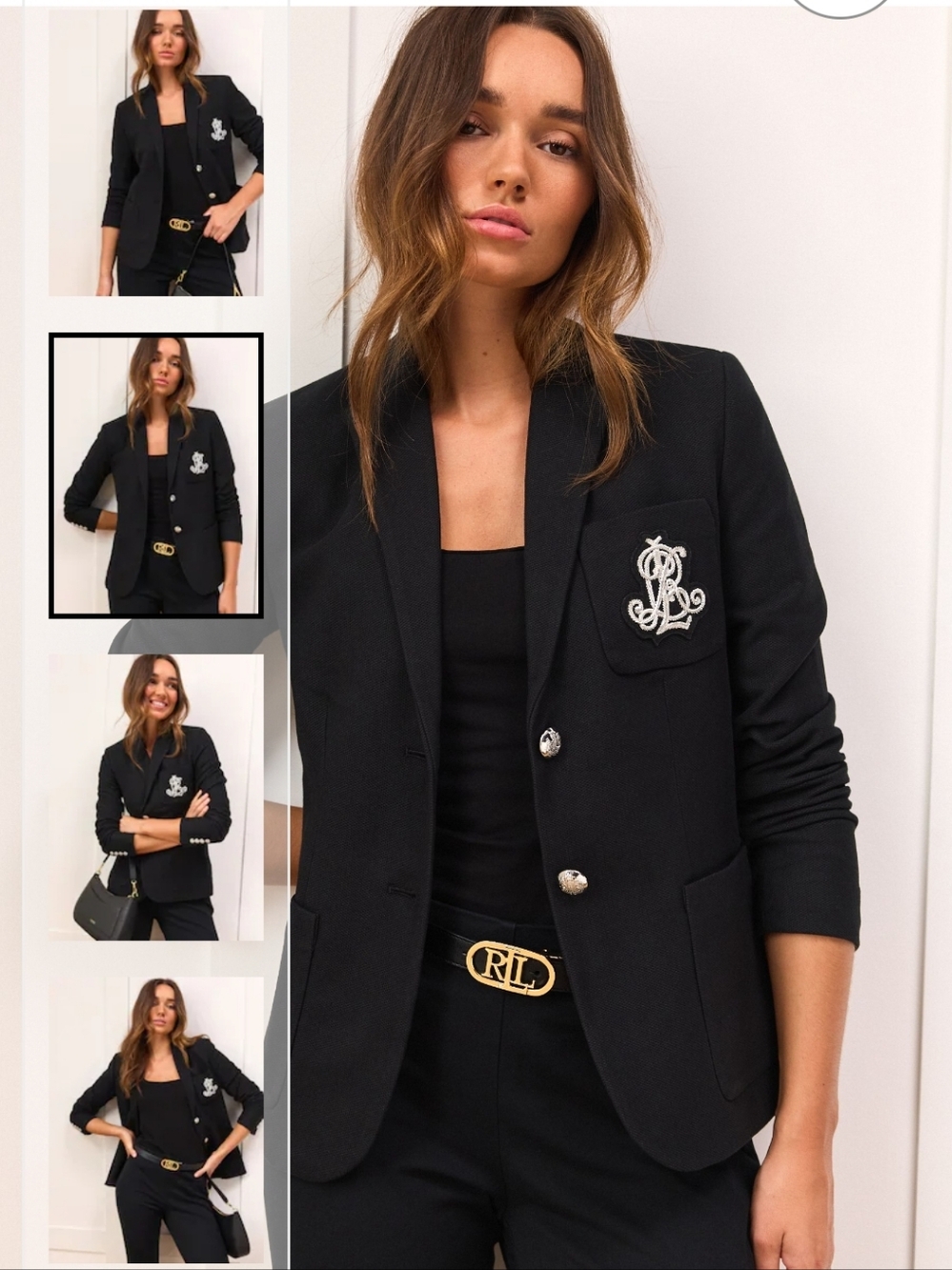 Lauren Ralph Lauren Black Lanel Bullion Jacquard Blazer